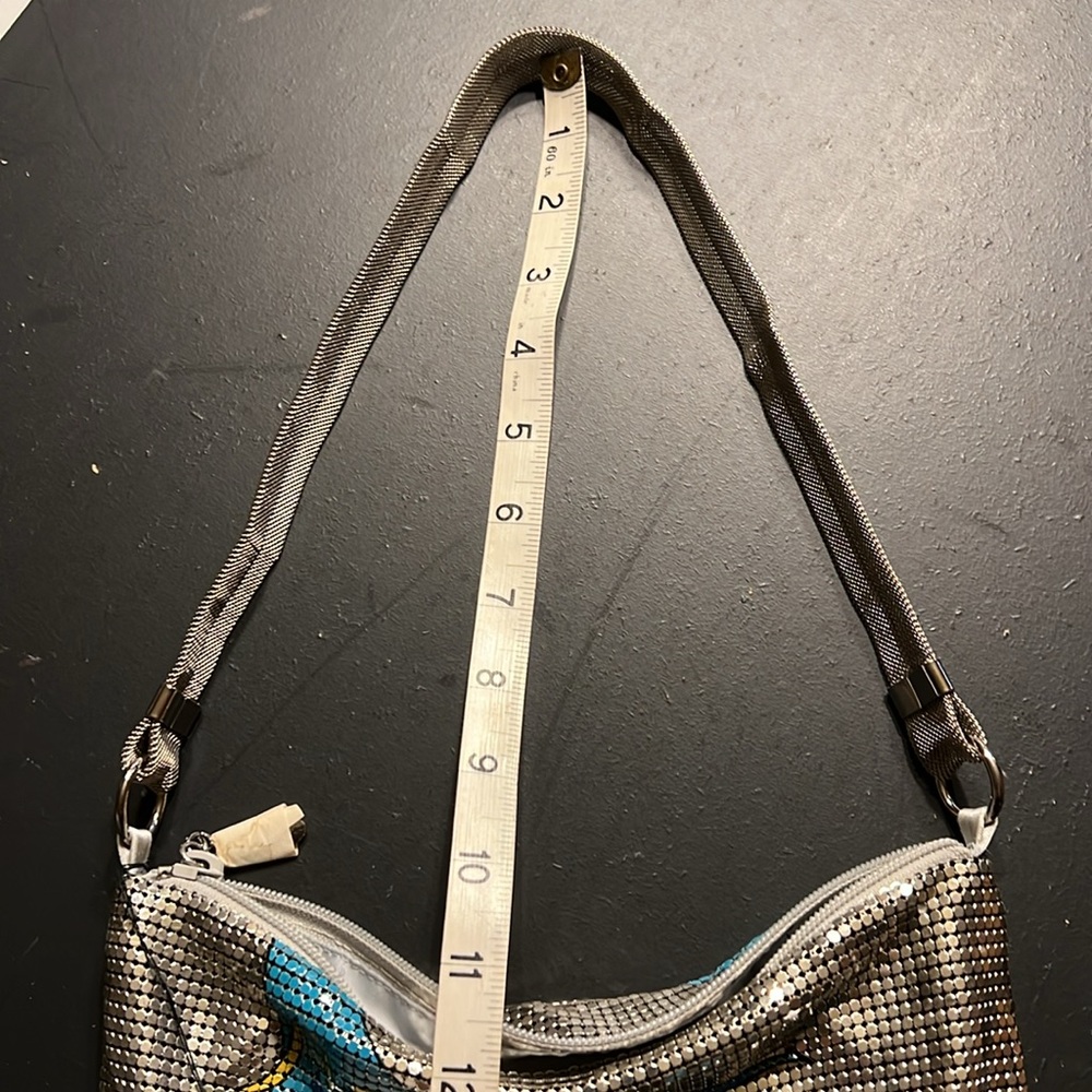 Vintage NEW with tags Whiting & Davis Mesh Peacock Feather Shoulder Bag - Picture 5 of 9